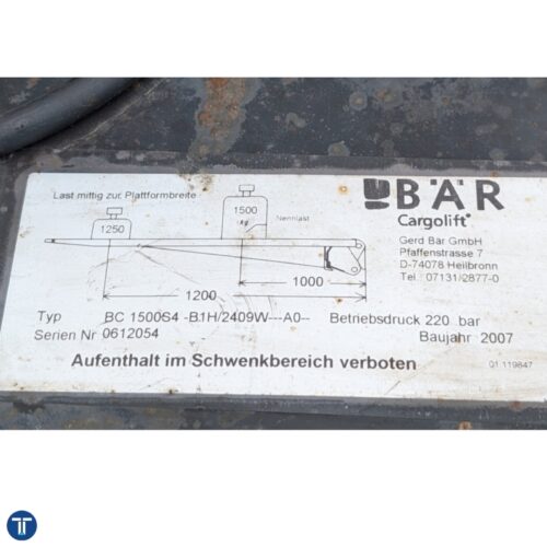 Υδραυλική πόρτα Bär Cargolift - Image 2
